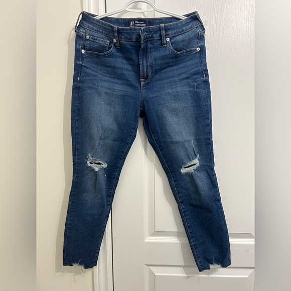 GAP Denim - GAP Dark Blue Distressed Skinny Jeans